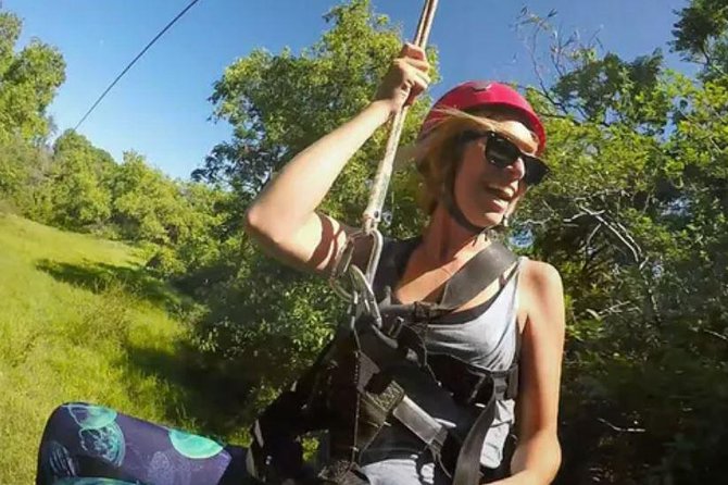 AdrenaLine Zipline Tour with WaterZip by Outfitters Kauai - The WaterZip and Bamboo Pool stop