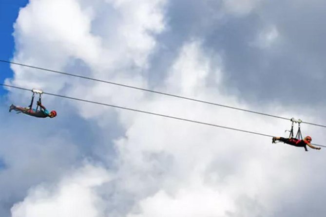 AdrenaLine Zipline Tour with WaterZip by Outfitters Kauai - The FlyLine finish at up to 60 mph