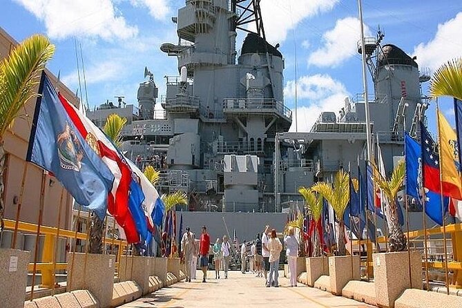 Battleships of World War II Departing from Waikiki Area - Punchbowl and downtown Honolulu