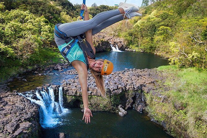 Big Island 9-Line Zipline Experience Plus Private Waterfall Swim - The noon private waterfall swim