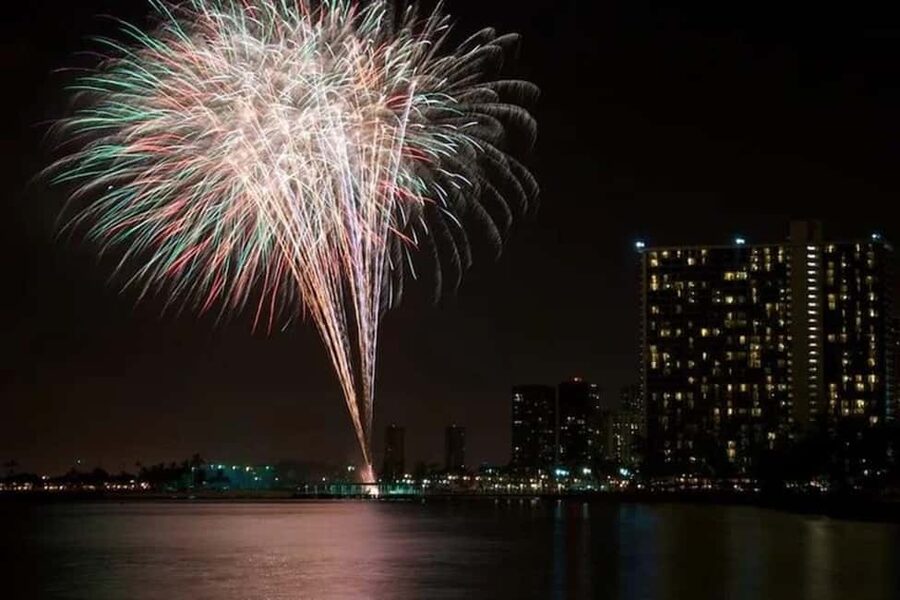 Board from Waikiki Beach: Friday Night Fireworks sail - Why the water is the best place for Waikiki fireworks