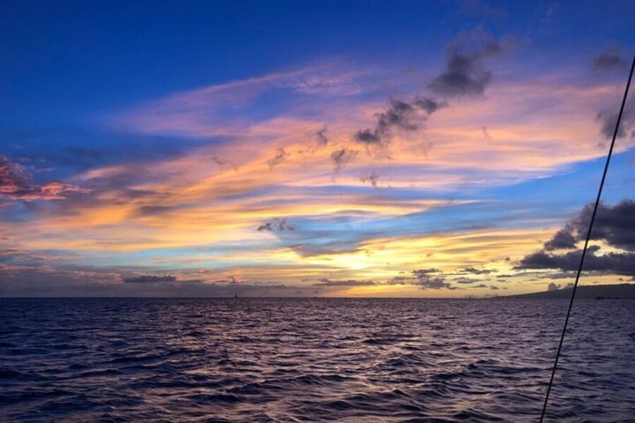 Board from Waikiki Beach: Scenic Sunset Sail on the Hāwea - Sunset over Diamond Head, seen from the water