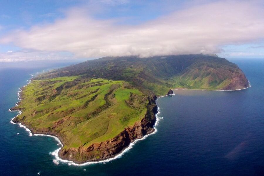 Central Maui: Two-Island Scenic Helicopter Flight to Molokai - Honokohau Falls from the air