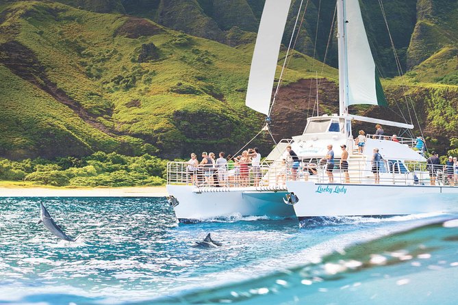 Deluxe Na Pali Morning Snorkel Tour on the Lucky Lady - The snorkel stop, swimming, and waterslide