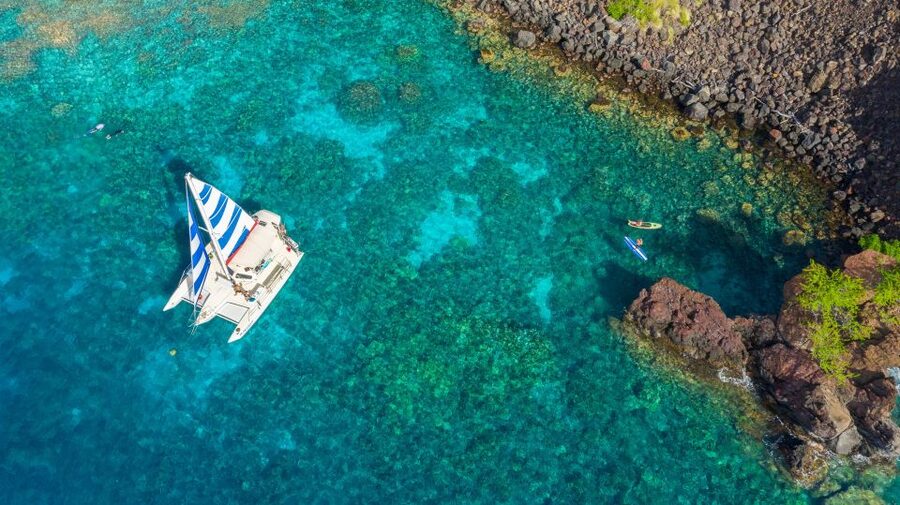 From Keauhou Bay: Snorkel Cruise to Captain Cook's Monument - A catamaran ride with Kona coast views