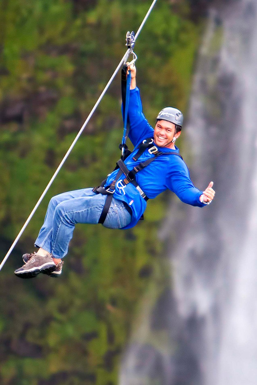 Hawaii: Big Island Hilo Zipline Tour - The final flight over a 250-foot waterfall