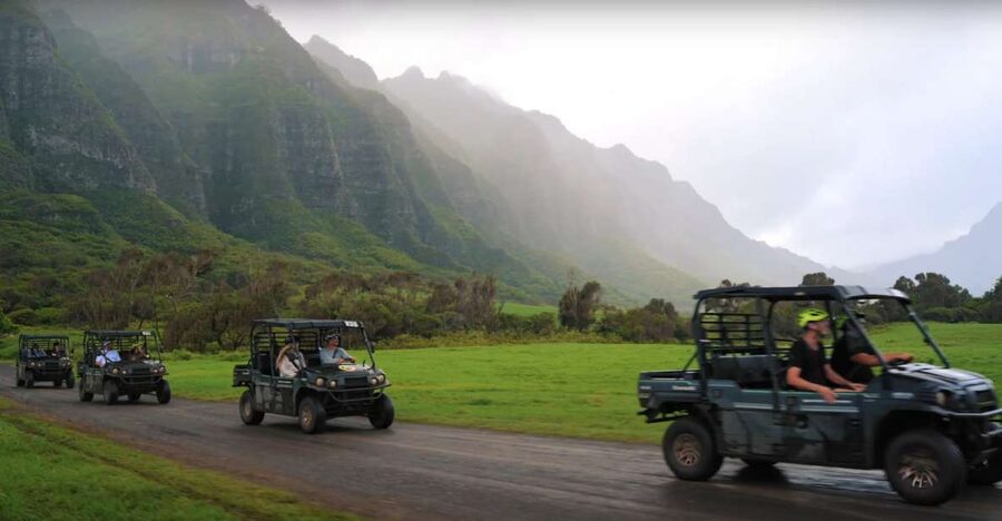 Kaneohe: Kualoa Ranch Guided UTV Tour - Getting set up for the Raptor