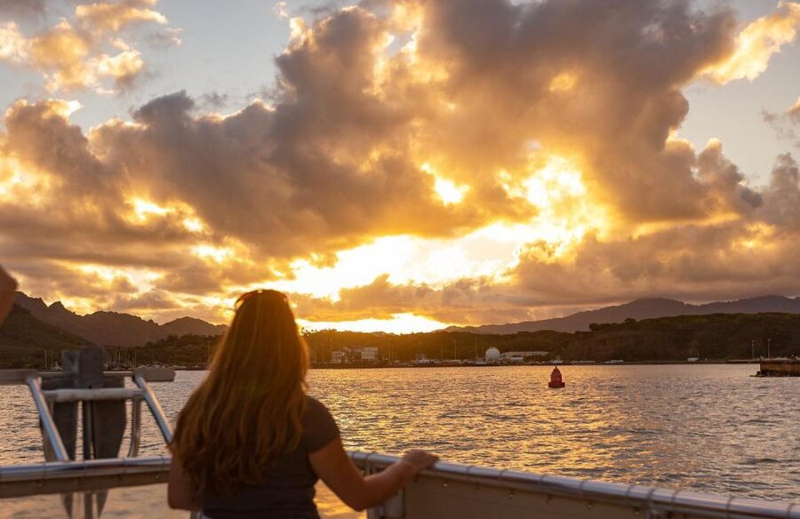 Kauai: Catamaran Sunset Cruise - From Nawiliwili Harbor to the Hulei’a River
