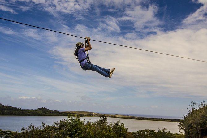 Koloa Zipline in Kauai - Waita Reservoir and the forest between rides