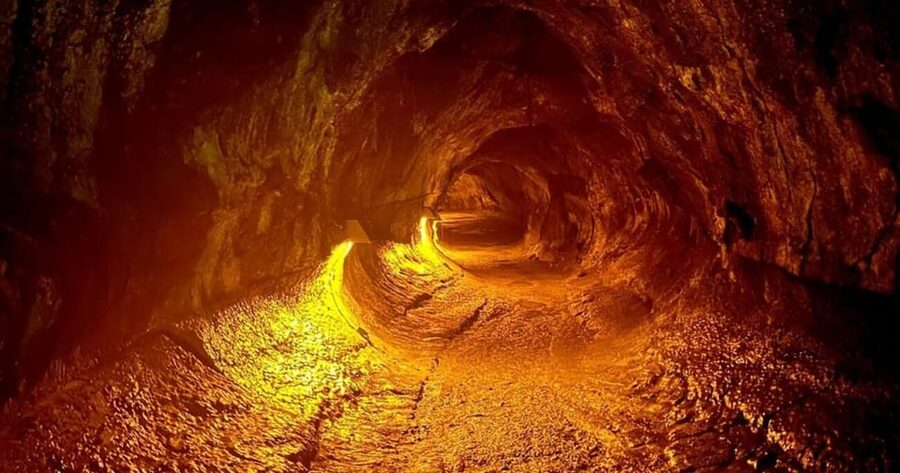 Kona: Kilauea Summit to Shore - Inside Kaumana Caves, a lava tube from Mauna Loa