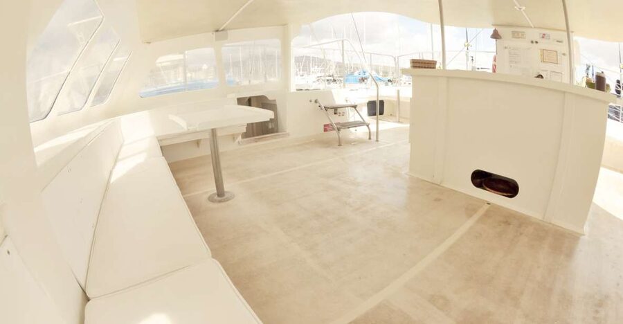 Kona Tradewind Catamaran Sail with Cocktails - Choosing your seat before the coast opens up
