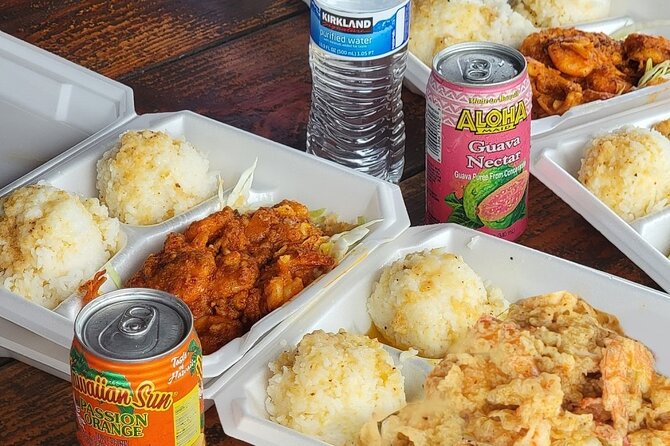 Oahu Island Sightseeing and Food Combo Tour - North Shore garlic shrimp in Kahuku