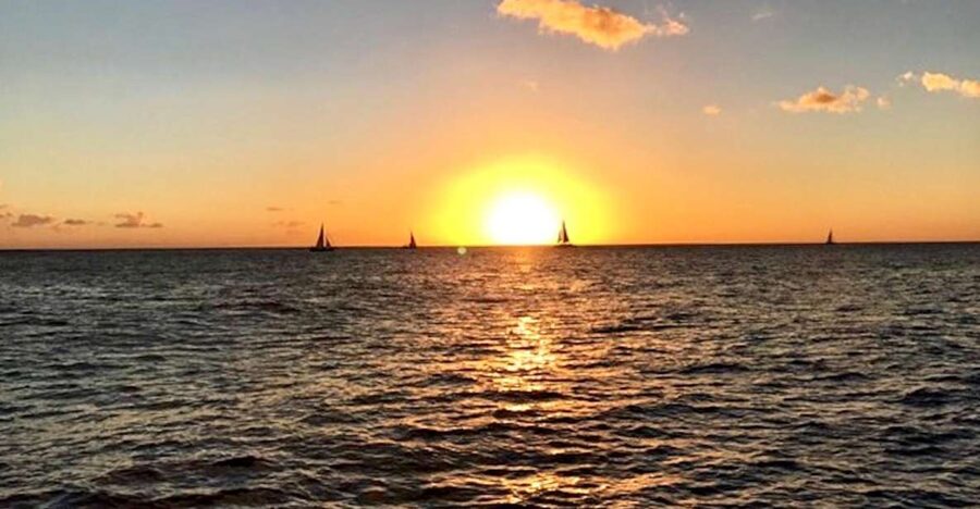 Oahu: Waikiki Glass Bottom Boat Sunset Cruise - The Haleiwa Queen and the onboard setup