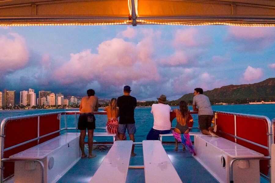 Oahu: Waikiki Glass Bottom Boat Sunset Cruise - The Diamond Head photo stop