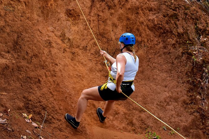 Small Group Waterfall Rappel in Lihue, Kauai - Bamboo Falls: the 30-foot introduction
