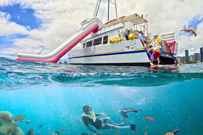 Waikiki Snorkeling & Ocean Waterpark Adventure from Oahu - A Waikiki catamaran built for more than snorkeling